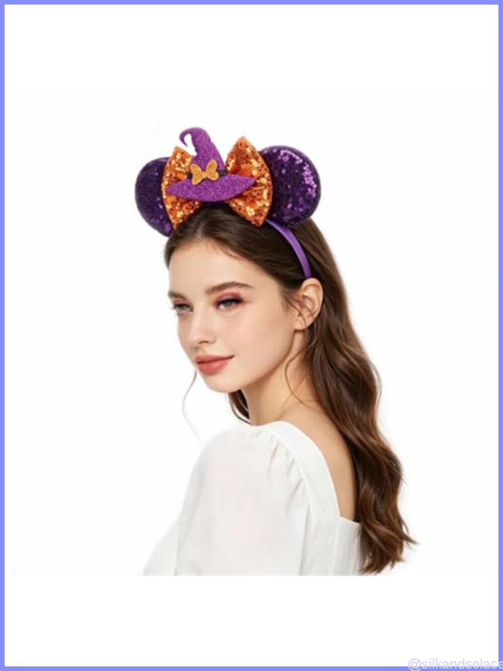 Halloween Witch Hat Headband Sequin Bow Costume Hair Accessory